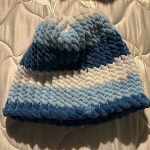 Blue and White Kids Beanie